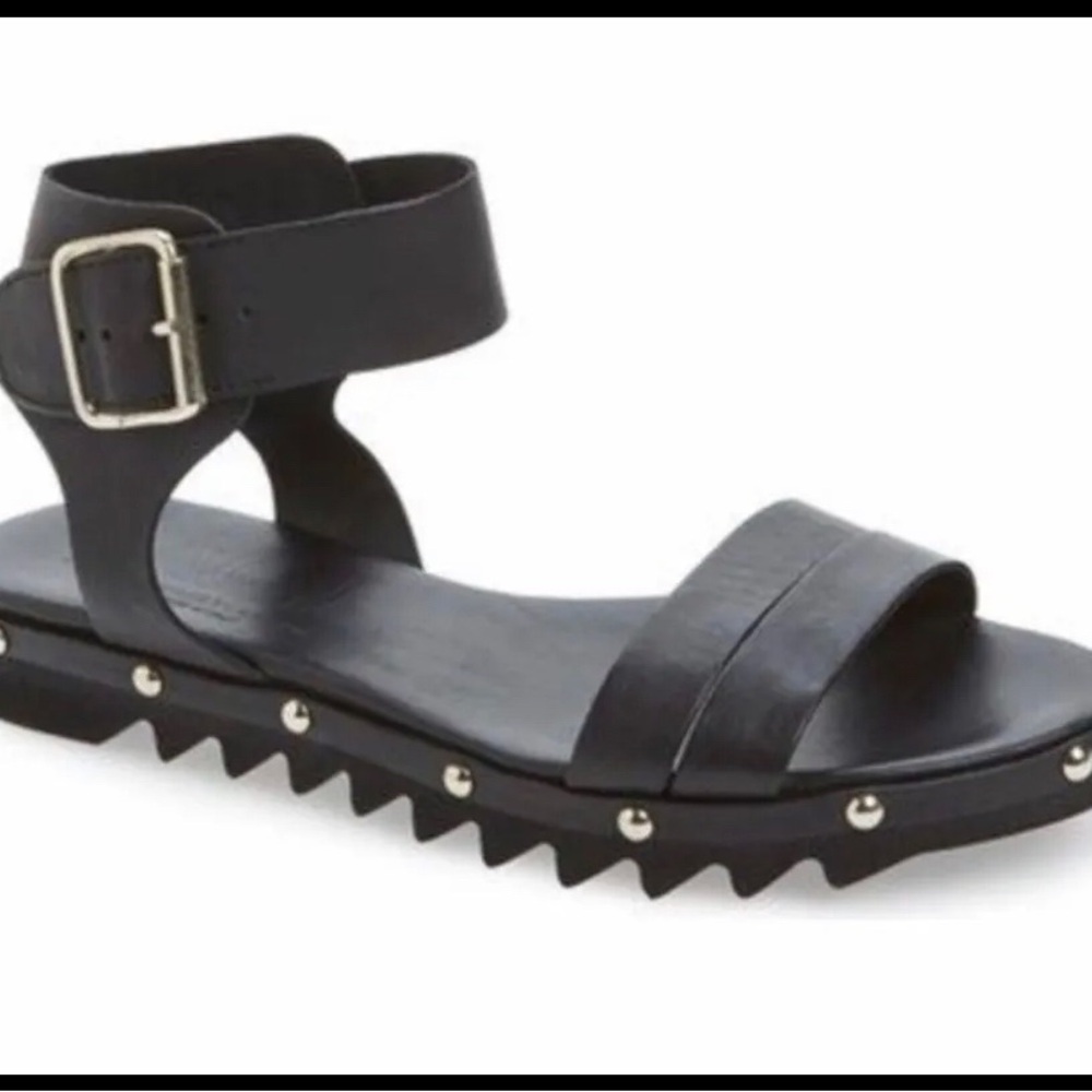 Agl Attilio Giusti Leombruni Sandals Black Ankle Wrap Strap Italy Ladies Sz 37.5